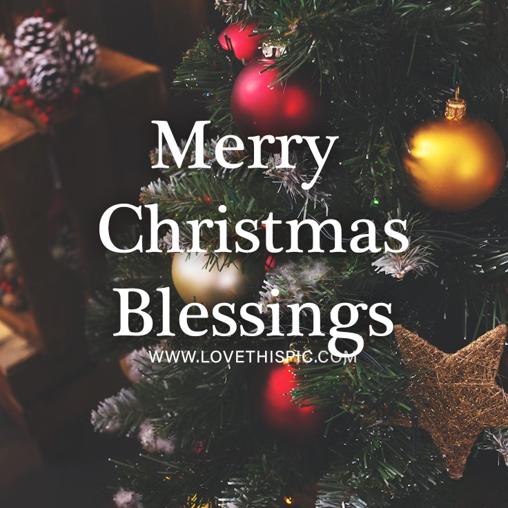 Christmas Tree With Baubles Merry Christmas Blessings Pictures