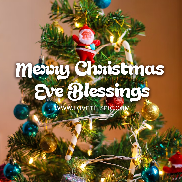 Baubles Hanging Off Christmas Tree Merry Christmas Eve Blessings