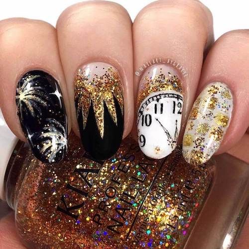 Gold Countdown New Years Eve Nails Pictures, Photos, and Images for