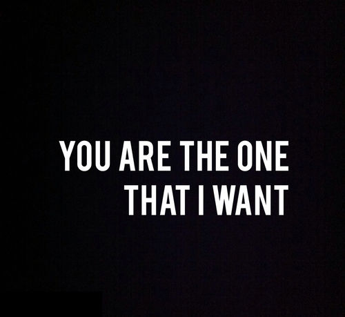 You are the one that i want