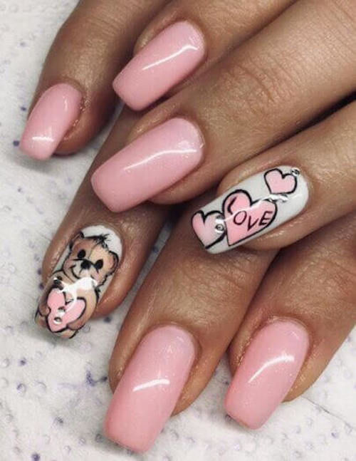 Teddy Bear Nail Art