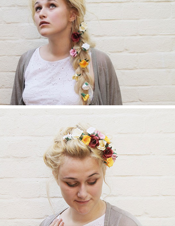 Paper flower hair accessory Paper flower hair accessory
