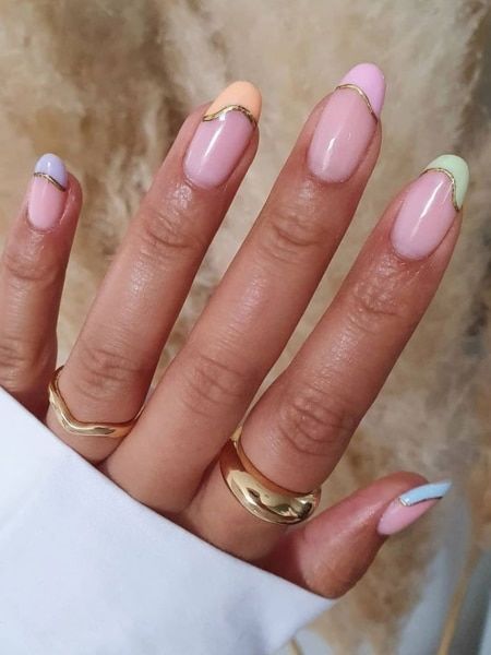 Pastel French Tip Nails Pictures, Photos, and Images for Facebook, Tumblr, Pinterest, and Twitter