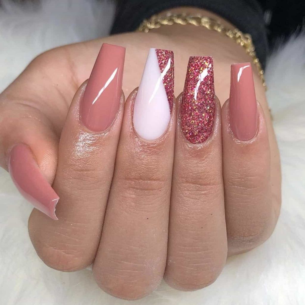 Salmon Pink Sparkle Nails Pictures, Photos, and Images for Facebook
