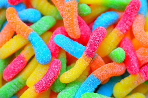 Sour gummy worms Sour gummy worms