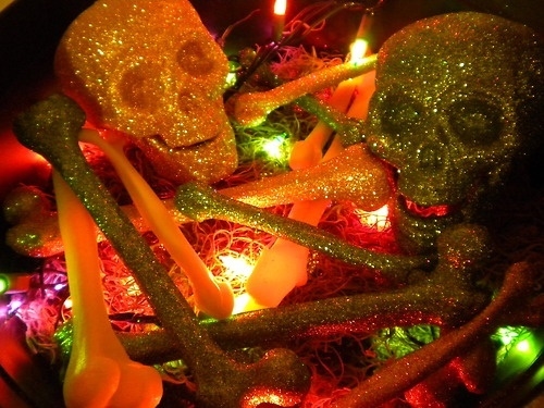 Glitter skull and bones