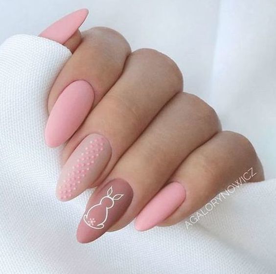 Matte Pink Acrylic Easter Nails Pictures, Photos, and Images for Facebook, Tumblr, Pinterest