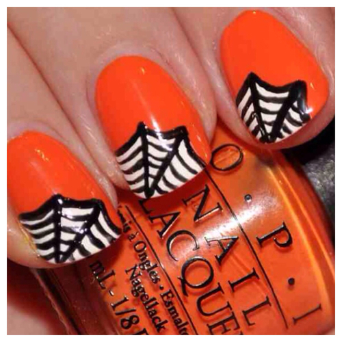 Orange web nails