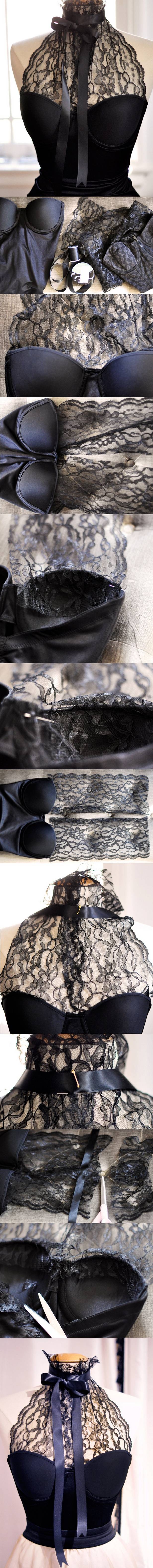 DIY LACE HALTER BUSTIER