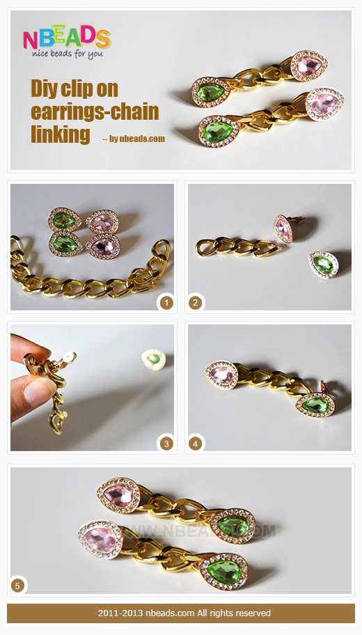 DIY Clip on Earrings - Chain Linking DIY Clip on Earrings - Chain Linking
