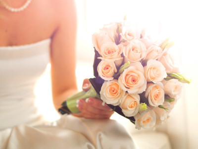 Peach rose bouquet