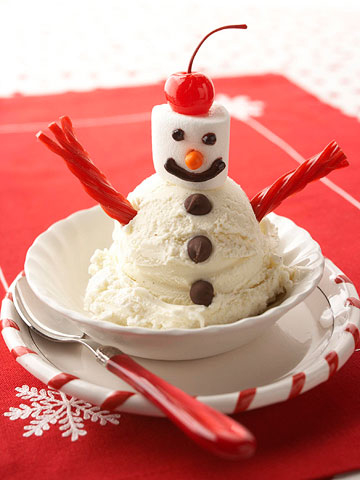 Snowman Ice Cream Art