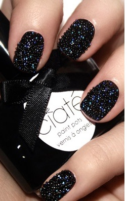 Studded black nails