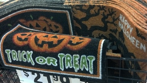Trick or treat doormat