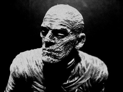 Mummy in black and white Mummy in black and white