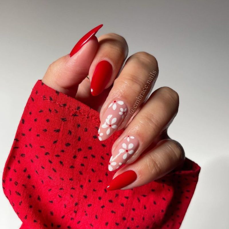 Floral Red Nails For Her Pictures, Photos, and Images for Facebook