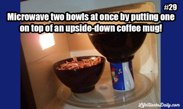 Microwave Two Bowls at Once