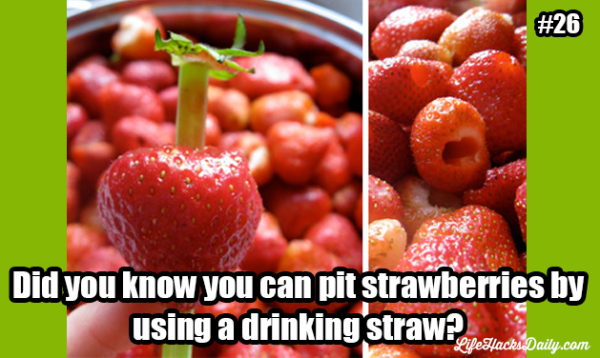 Pit Strawberries using a Straw Pit Strawberries using a Straw