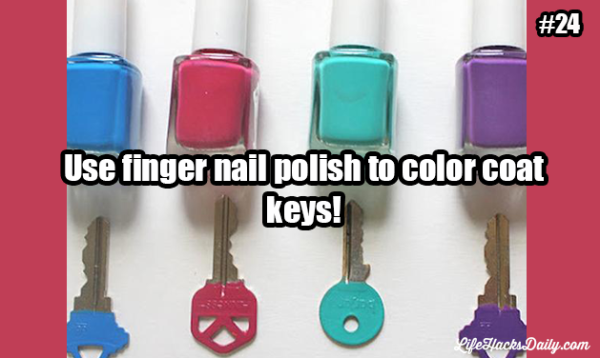 Use Fingernail Polish to Color Coat keys Use Fingernail Polish to Color Coat keys