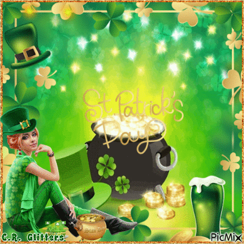 St. Patricks Day With Girl Leprechaun And Pot O Gold Pictures, Photos