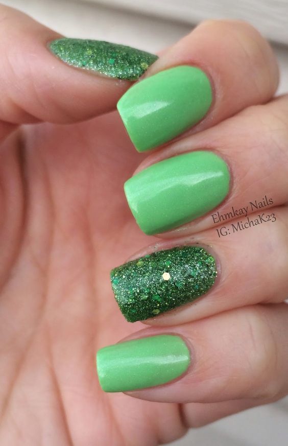 Emerald Glitter Nails Pictures, Photos, and Images for Facebook, Tumblr, Pinterest, and Twitter