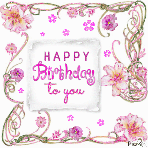 Happy Birthday To You With Pink Flowers Pictures, Photos, and Images