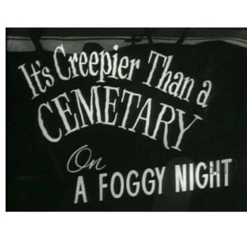 Its creepier than a cemetary on a foggy night Its creepier than a cemetary on a foggy night