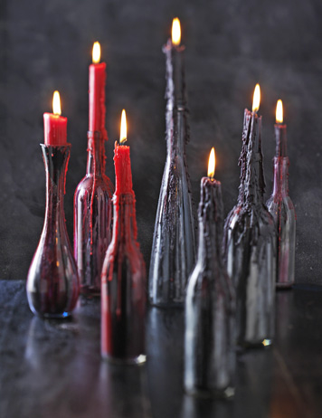 Spooky Candles from Glass Bottles Spooky Candles from Glass Bottles