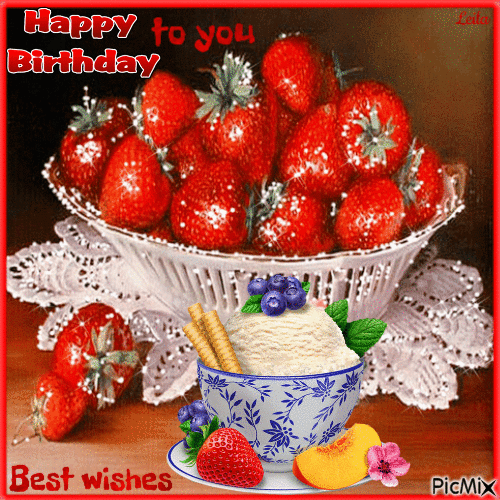 Strawberries And Ice Cream Birthday Gif Pictures, Photos, and Images