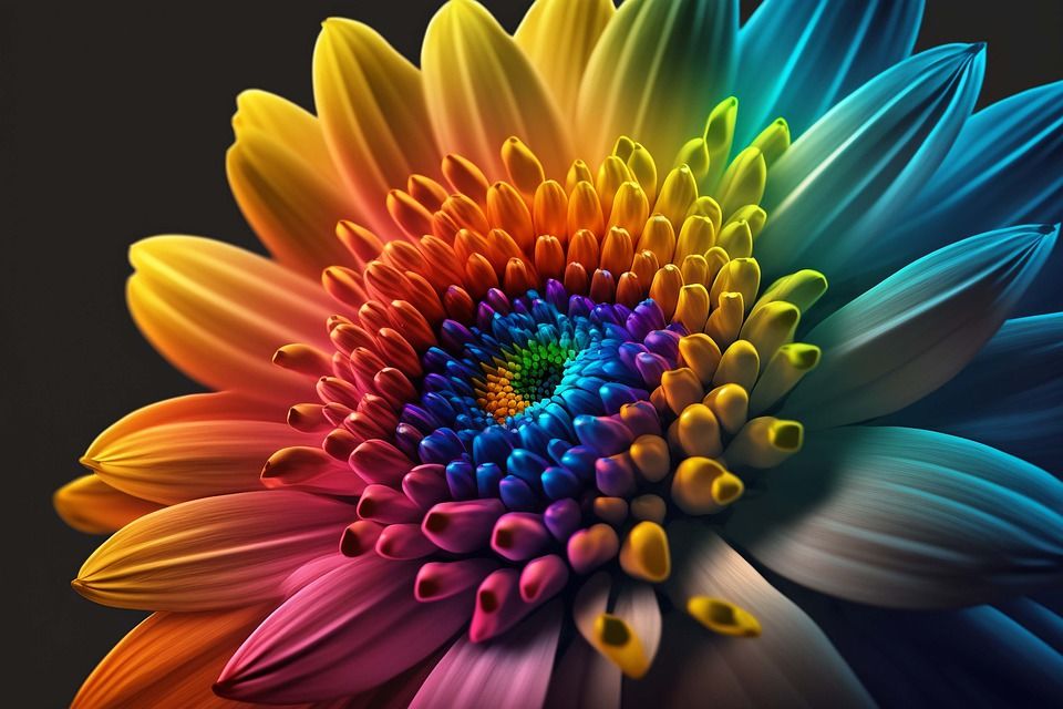 Ai Generated Colored Flower Pictures, Photos, and Images for Facebook