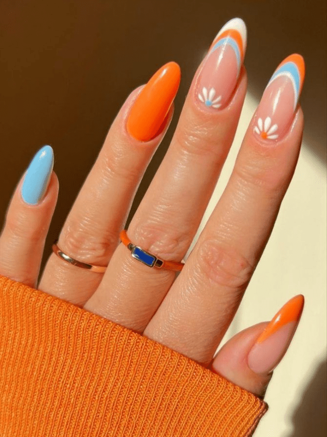 Blue & Orange Nails Pictures, Photos, and Images for Facebook, Tumblr, Pinterest, and Twitter