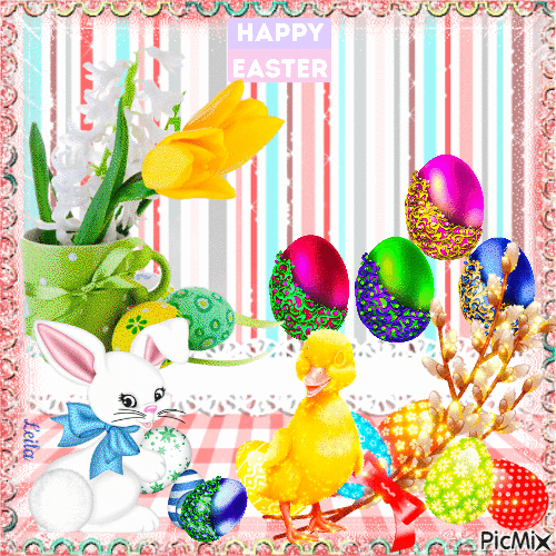 Bunny And Duck Happy Easter Gif Pictures, Photos, and Images for