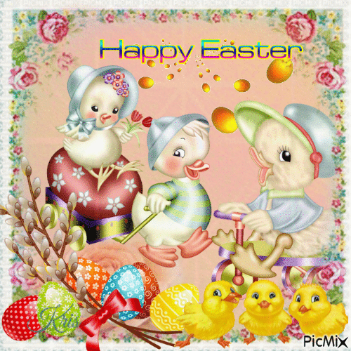 Adorable Happy Easter Gif With Chicks Pictures, Photos, and Images for