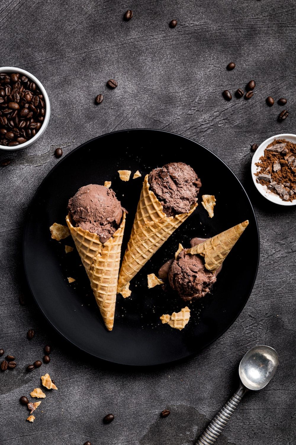 Chocolate Ice Cream With Waffle Cone Pictures, Photos, and Images for