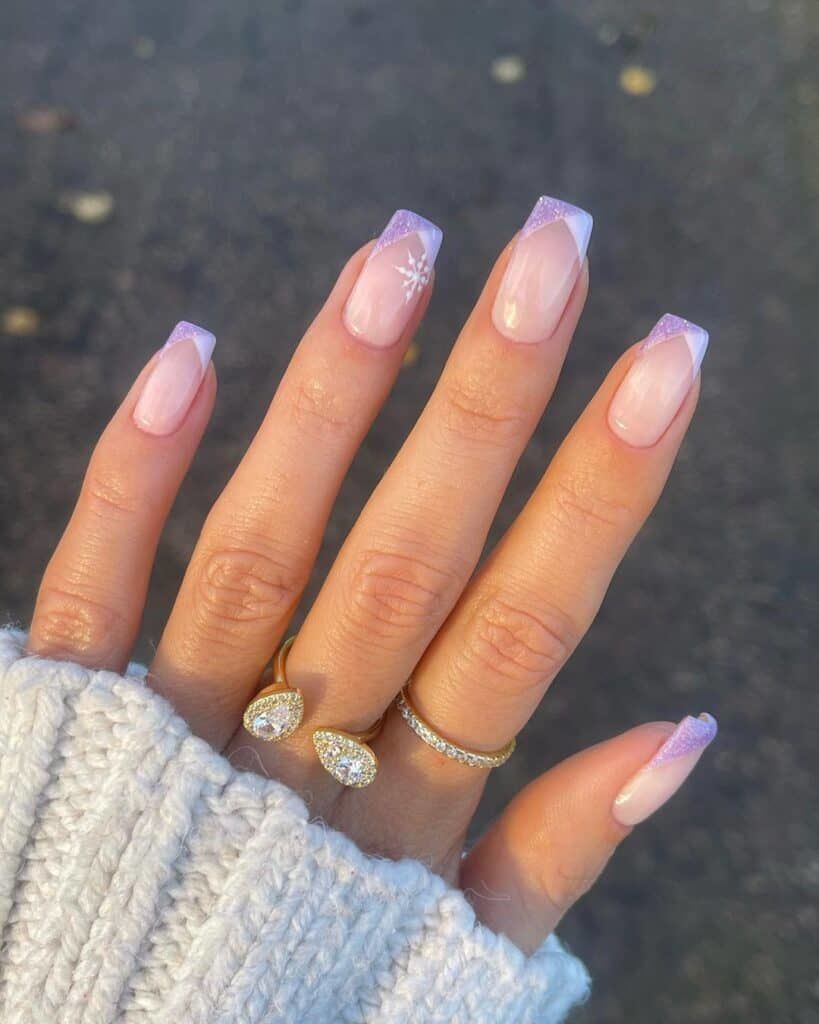 Lilac Cross French Tip Nails Pictures, Photos, and Images for Facebook