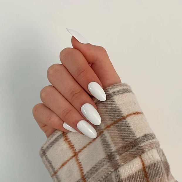 White Almond Milky Nails Pictures, Photos, and Images for Facebook, Tumblr, Pinterest, and Twitter