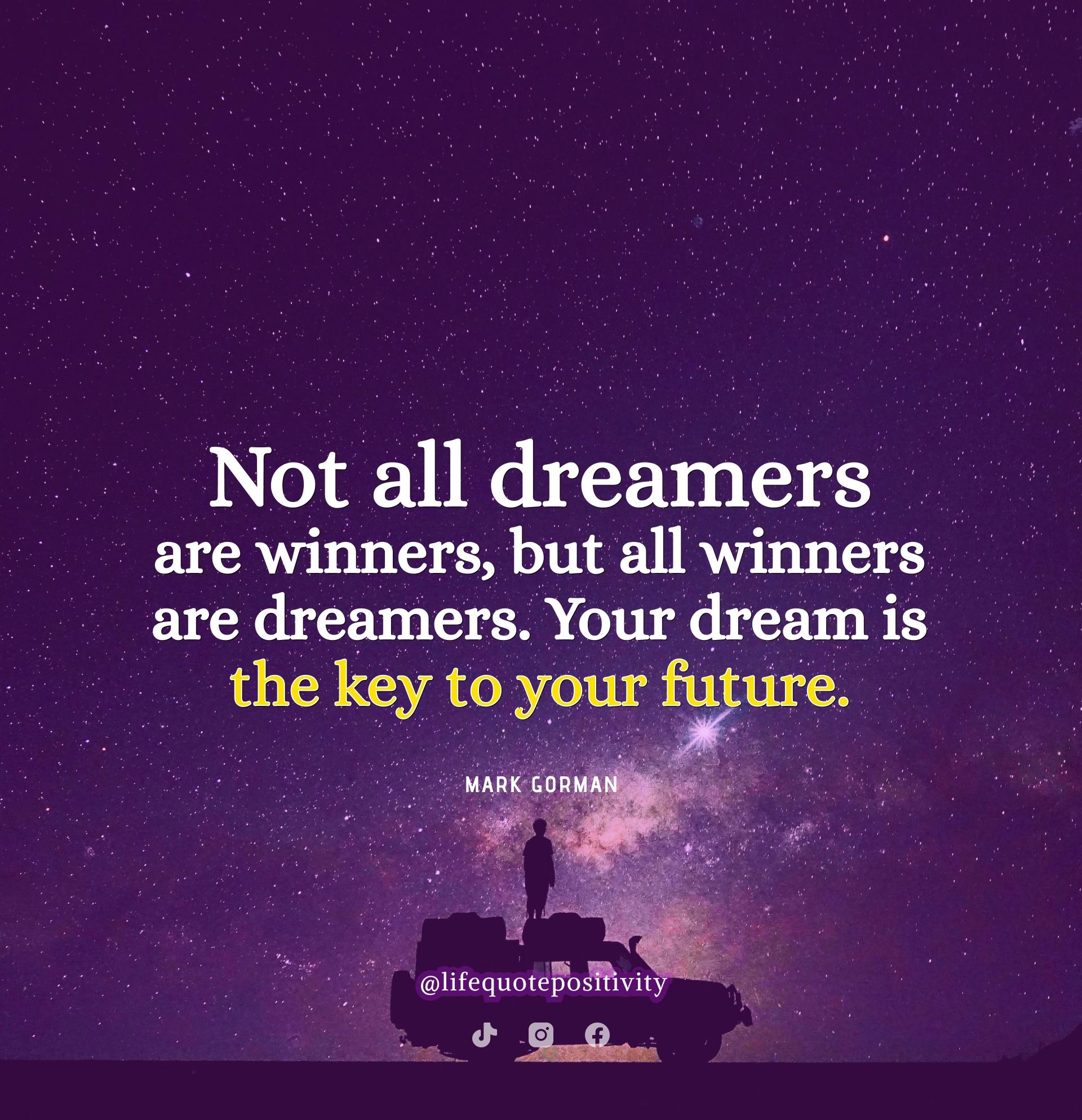 Not All Dreamers Are Winners, But All Winners Are Dreams. Your Dream Is