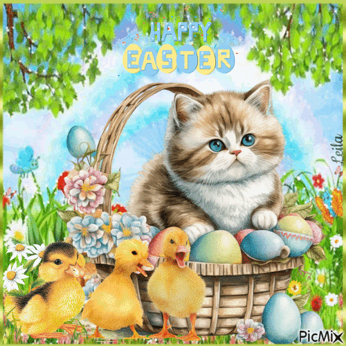 Fluffy Cat Happy Easter Gif Pictures, Photos, and Images for Facebook