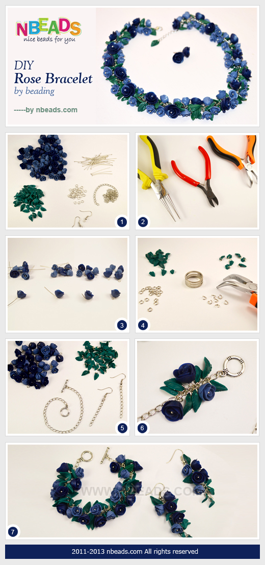 DIY Rose Bracelet By Beading