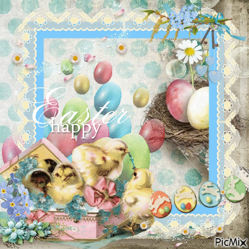Easter Happy Gif 2023 With Vintage Chicks Pictures, Photos, and Images