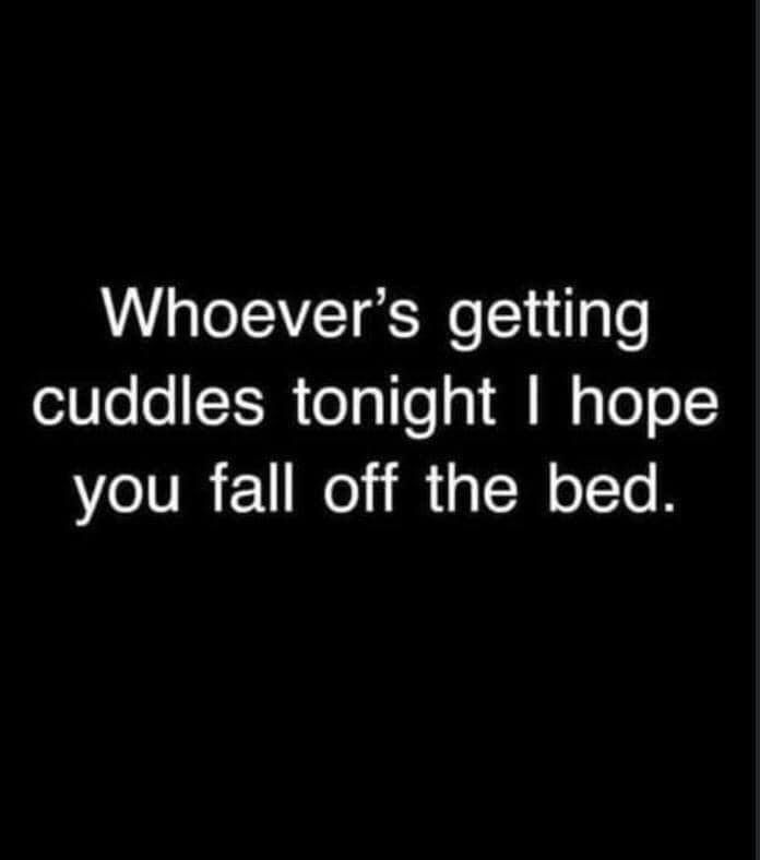 Whoever's Getting Cuddles Tonight, I Hope You Fall Off The Bed Pictures