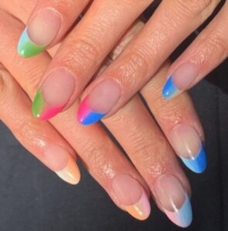 Half & Half French Tip Nails Pictures, Photos, and Images for Facebook