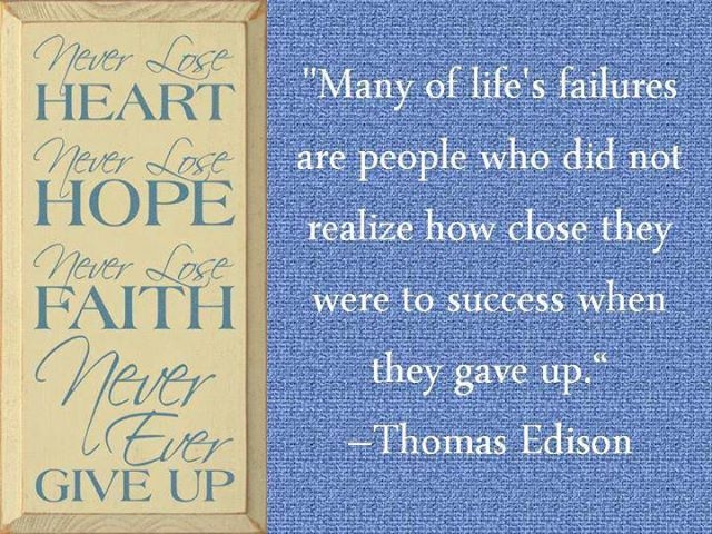 never give up