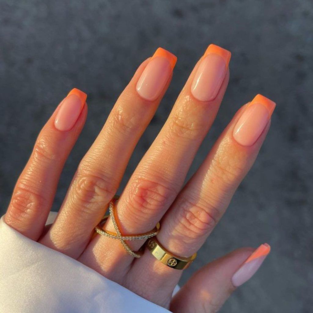 Peach French Tip Nails Pictures, Photos, and Images for Facebook