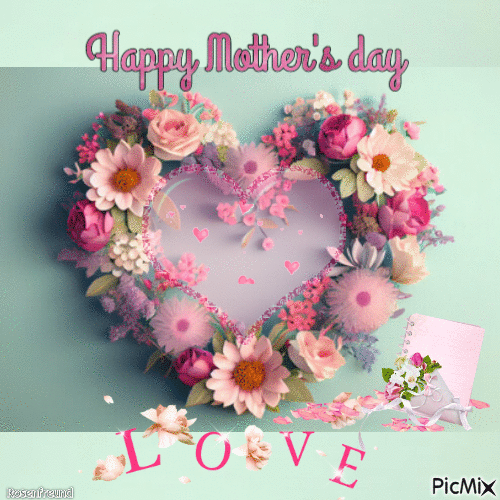 Flower Heart Happy Mother's Day Love Gif Pictures, Photos, and Images