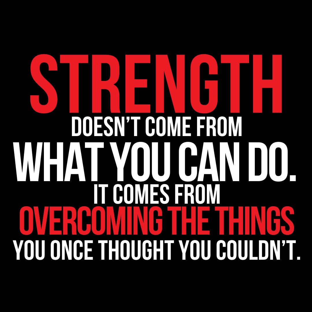 LEVLO Kosmetiktasche Mit Motivspruch – „Strength Doesn‘t Come From What You Can Do“