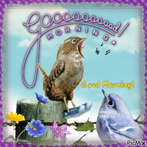 Singing Bird - Good Morning Animated Gif Pictures, Photos, and Images