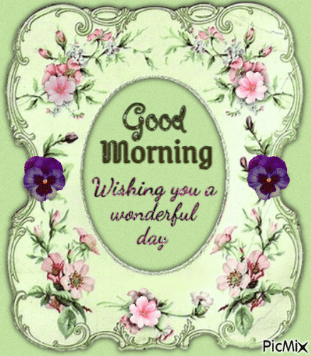 Floral Vintage Good Morning Wish For A Wonderful Day ...