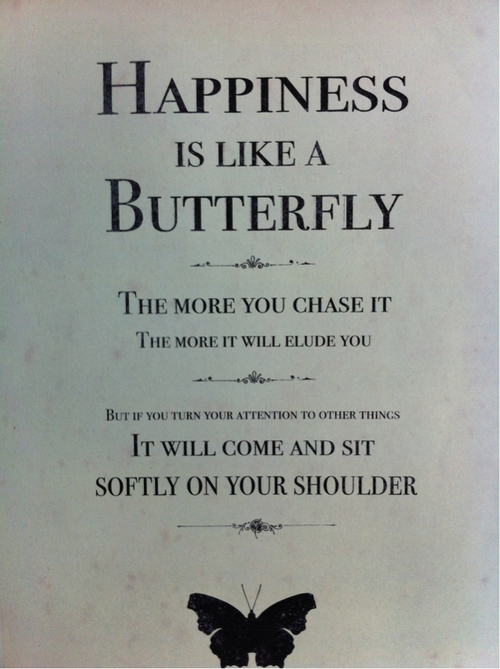 Happiness is like a butterfly Happiness is like a butterfly