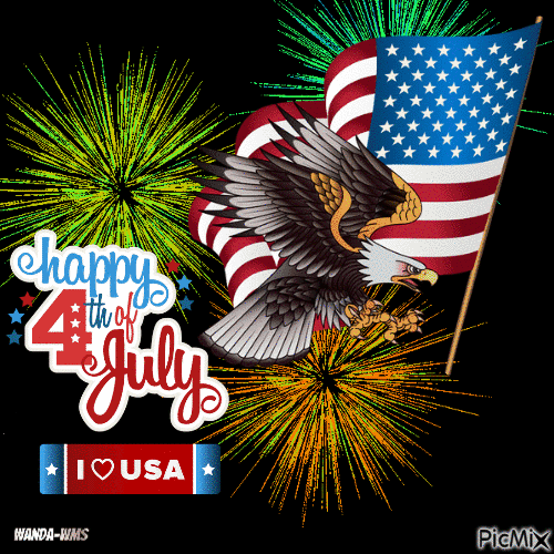 I Love USA Happy 4th Of July (with Soaring Eagle) Pictures, Photos